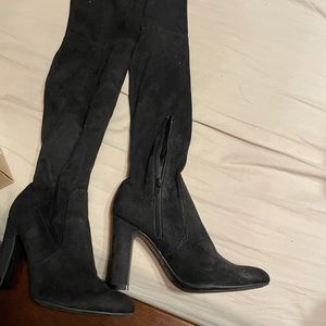 Black thigh high boots